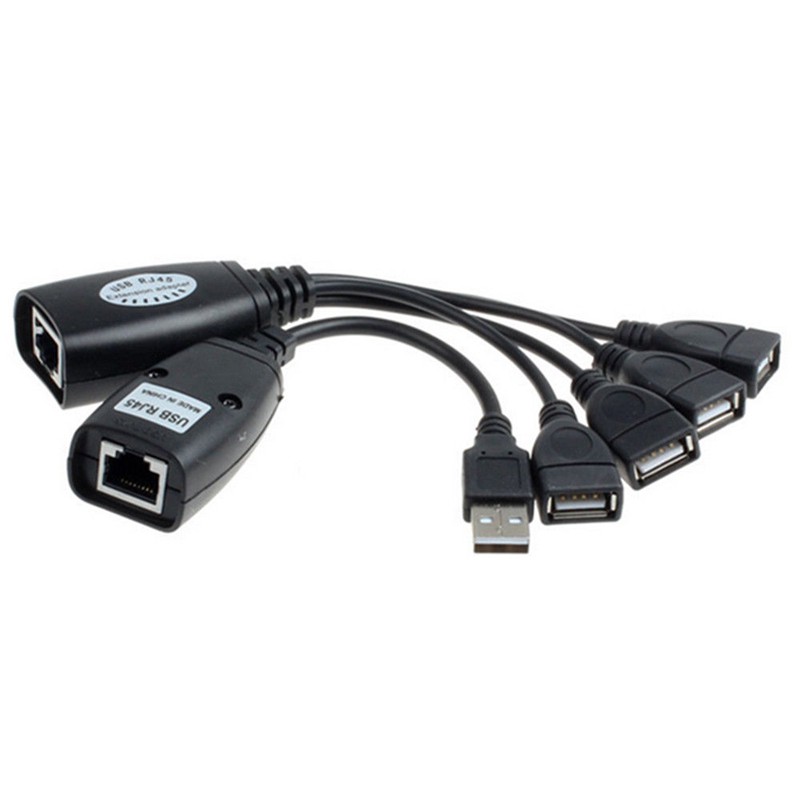 Ethernet rj45 to 4 usb 2 0 adapter extender over 150 ft network