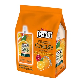 ซีวิท เยลลี่คาราจีแนนผสมวิตามินซี รสส้ม 150 กรัม x 4 ซอง C-vitt Jelly Vitamin Orange 150g x 4 Pouches