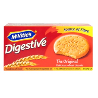 McVities Digestive Wheat Biscuits 250g.แมคไวตี้ส์ไดเจสทีฟบิสกิตข้าวสาลี 250กรัม ขนมขบเคี้ยว อาหารว่าง ชา กาแฟ