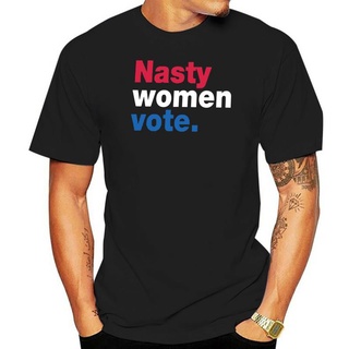 พิมพ์ลายวินเทจเสื้อยืดแขนสั้นลําลอง คอกลม ผ้าฝ้าย 100% พิมพ์ลาย Hillary Clinton Nasty Vote 100 น่ารัก แฟชั่นฤดูร้อน สําห