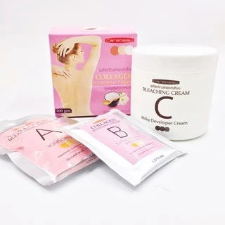 ผลิตภัณฑ์ฟอก สีขน แคร์บิว ทานาคา บลีชชิ่ง ครีม สูตรผสมทานาคา+สูตรผสมคอลลาเจน 100กรัม