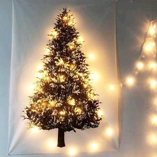  nnshop [พร้อมส่ง] ผ้าแต่งห้อง ลายต้นคริสมาสต์🎄🎅Christmas Tree Tapestry