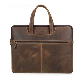 ฺBriefcase กระเป๋าเอกสาร แล็ปท็อป16" หนังแท้ แบบถือ รุ่นLB58 (สีน้ำตาล)