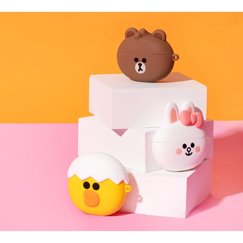 🇰🇷【Korean Compatible for AirPods Pro Line Friends Case】 Slicone Protective Cute Lovely From Korea
