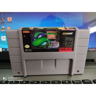 ตลับแท้ USA SNES เกมส์ นินจาเต่า Turtle Tournament Fighters ใช้งานได้ปกติ