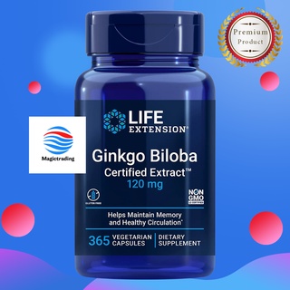 Life Extension Ginkgo Biloba Certified Extract™ 120 mg / 365 Vegetarian Capsules