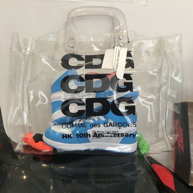 Comme des Garcons Pvc Vinyl tote bag cdg tote Shoulder bag 👜♠️ พร้อมส่ง นะค่ะ