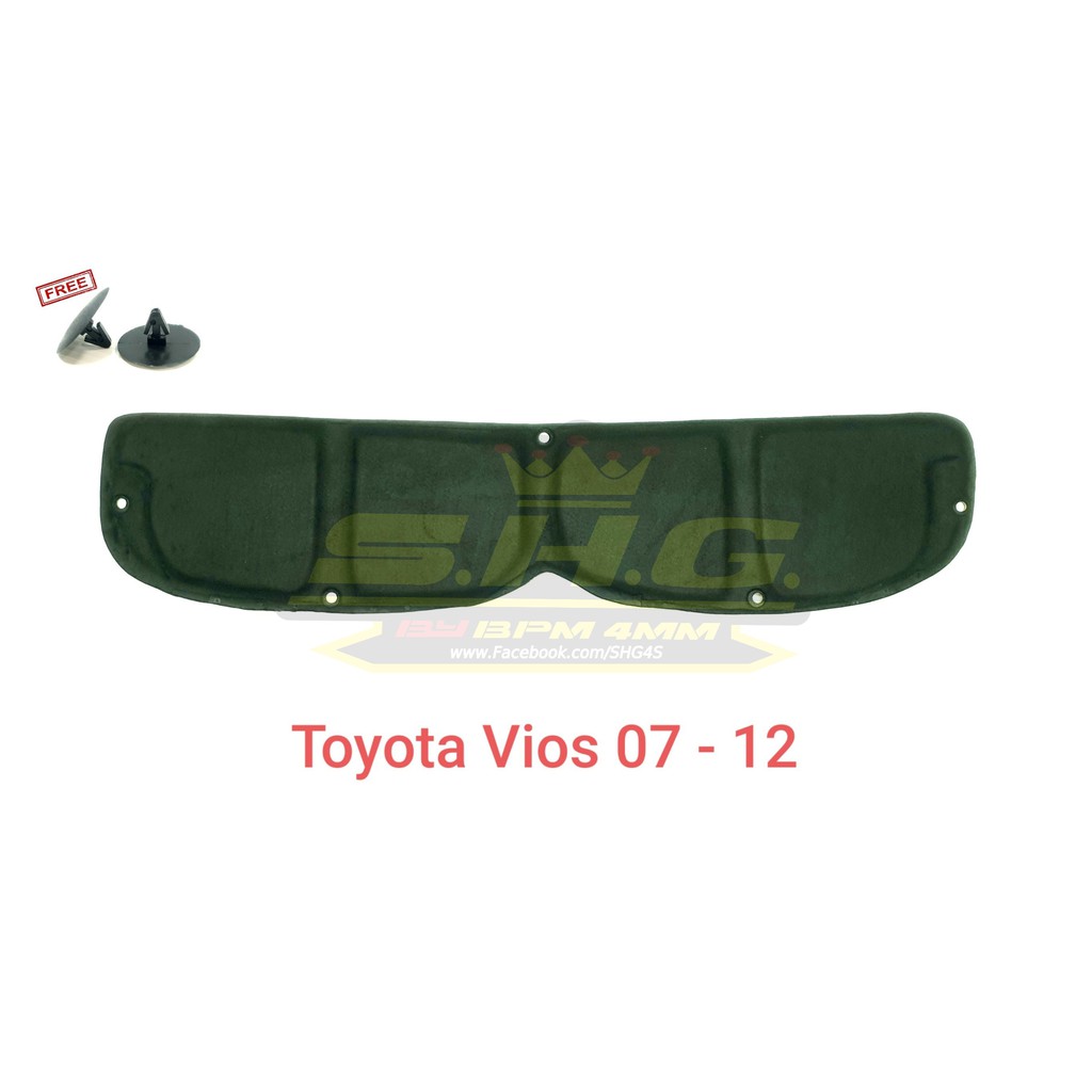 แผ่นกันร้อนฝากระโปรง Vios 07-12 Toyota หน้า (ฟรีกิ๊บกันร้อน 5 ตัว) (เทียบแท้)