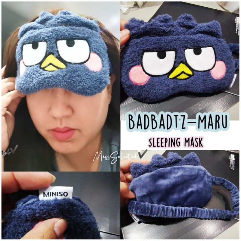 ผ้าปิดตา เนื้อนุ่ม Sleeping Mask Badbadtz-Maru แบทแบท Miniso