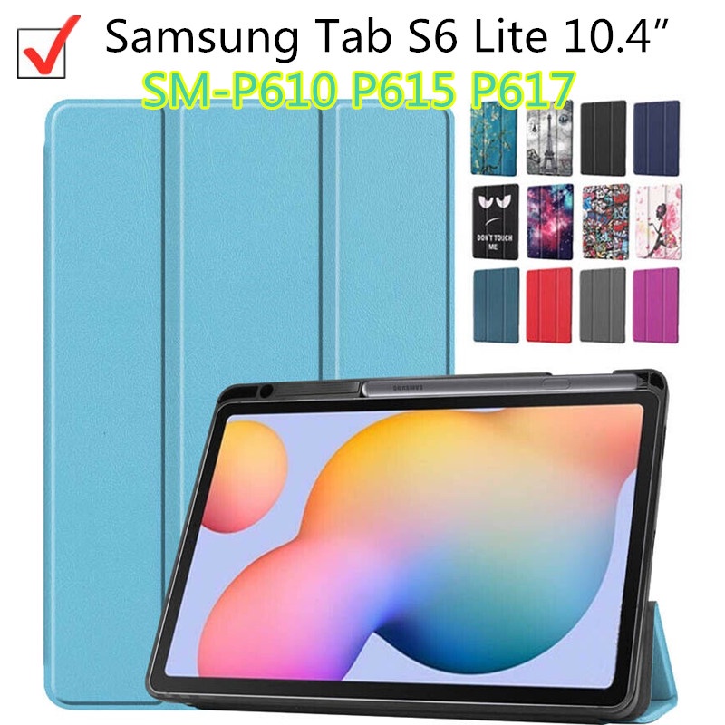 For Samsung Tab S6 Lite 10.4 inch SM-P610 P615 P617 Case Premium Smart Book Stand Leather Holder Cover