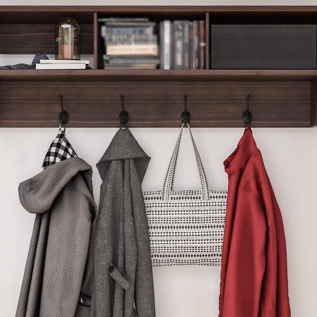 6 Pack Dual Coat Hooks Wall Mounted with 12 Screws Retro Double Hooks ...