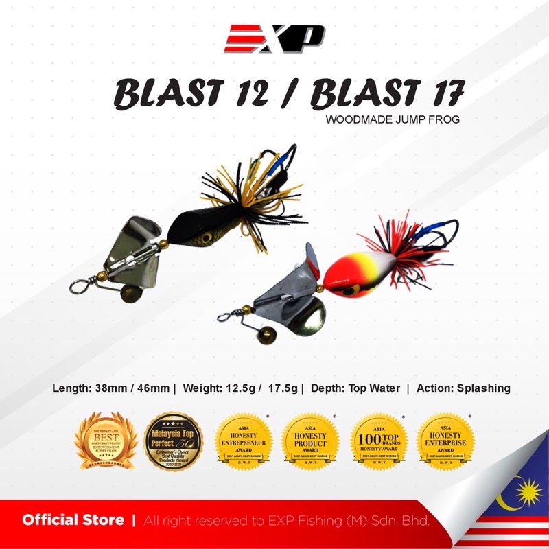 EXP BLAST 12 / BLAST 17 Slash Bait Buzzbait ULTIMATE สําหรับตกปลา Snakehead Toman Haruan Bujuk Splas