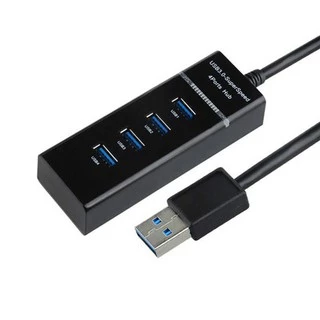 ฮับ ​​USB 3.0 5Gbps 4 พอร์ต ตัวแยกสัญญาณ ความเร็วสูง คุณภาพสูง อุปกรณ์ต่อพ่วงคอมพิวเตอร์ สีดำ