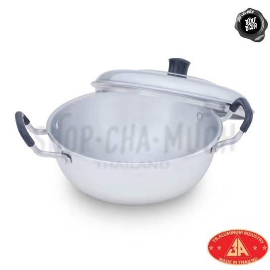 #หม้ออลูมิเนียม3A #หม้ออลูมิเนียม #หม้ออลูมิเนียมด้ามจับ2ข้าง #หม้ออลูมิเนียมมีฝาปิด #หม้ออลูมิเนียม36404448ซม