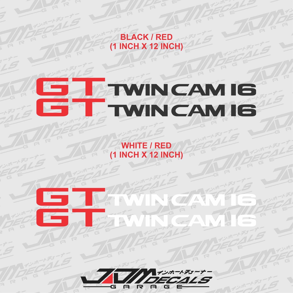 [2 ชิ้น] สติ๊กเกอร์ไวนิล Toyota GT Twin Cam 16 ประตู