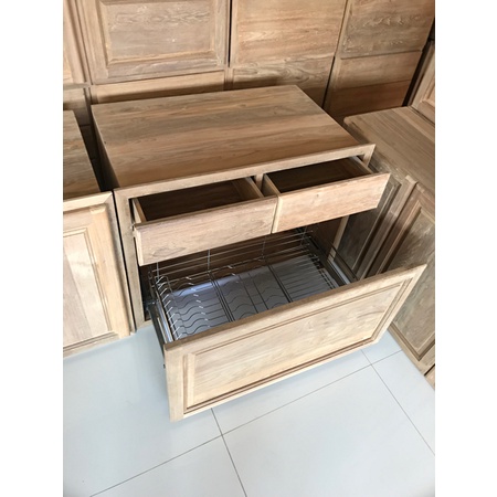 ตู้สแตนเลส ไม้สักเก่า ขนาด 80*60*50 ซม. ส่งฟรี