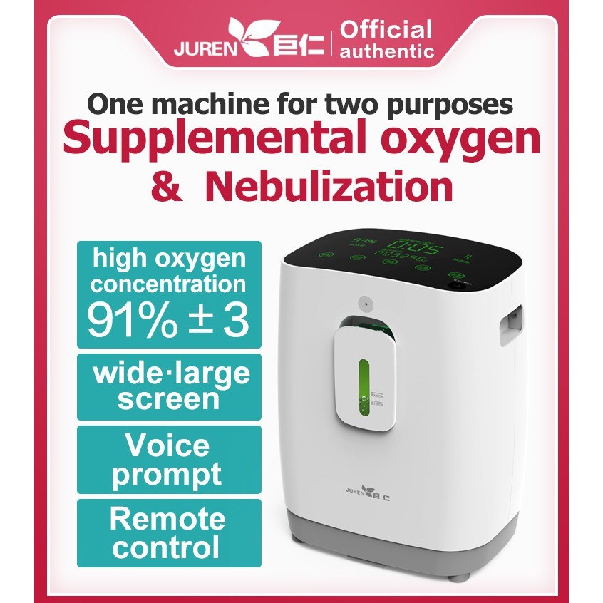 เครื่องผลิตออกซิเจน OxygenConcentrator ขนาด1ลิตร/ชั่วโมง เครื่องช่วยหายใจออกซิเจนในบ้าน JUREN