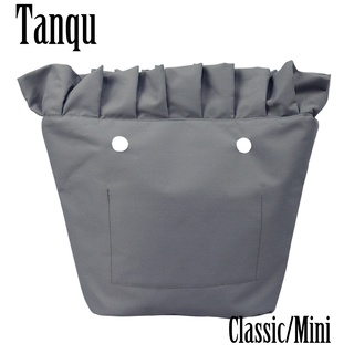 Tanqu ใหม่ Frill Pleat Soild ผ้ากันน้ำด้านในซับกระเป๋าซิปสำหรับ Classic Mini Obag กระเป๋าด้านในสำหรับ O bag