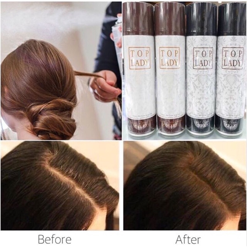 ของแท้100% TOP LADY Instant Hair Color Spray ท็อปเลดี้ แฮร์คัลเลอร์ สเปรย์เปลี่ยนสีผมชั่วคราว