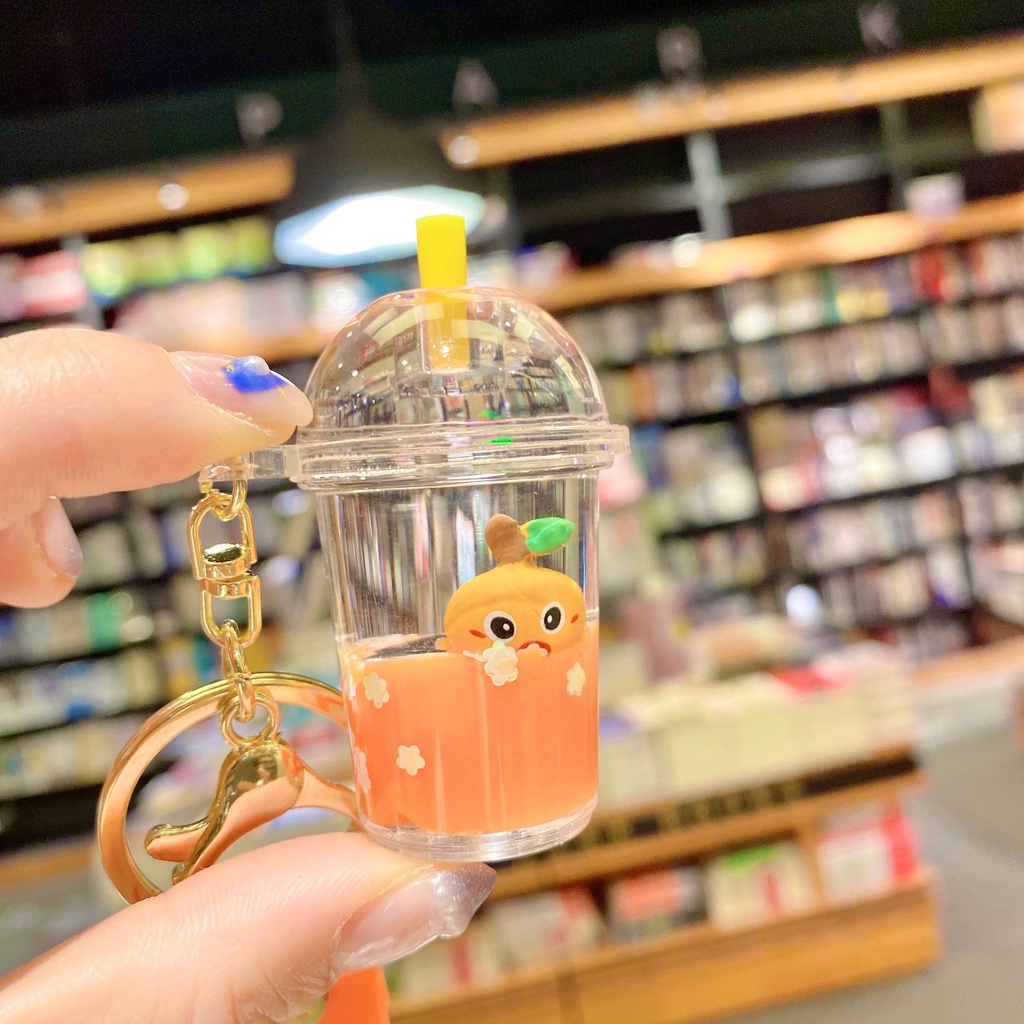 พวงกุญแจ จี้ขวดนม รูปสตรอเบอร์รี่ สับปะรด แบบสร้างสรรค์