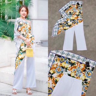 BT studio ชุดเซต 2 ชิ้น เสื้อไหล่เดียวแต่งเฉียง ข้างนึงคลุมไหล่ CODE : 02-0278