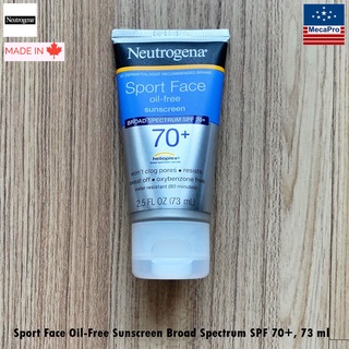 Neutrogena® Sport Face Oil-Free Sunscreen Broad Spectrum SPF 70+, 73 ml นูโทรจีนา ครีมกันแดดทาหน้า สำหรับกีฬากลางแจ้ง