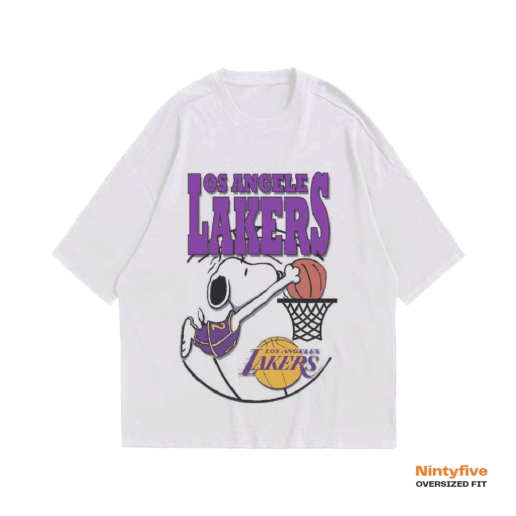 เสื้อยืด Snoopy Lakers Oversize White Los Angeles