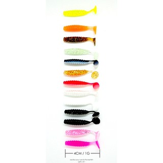 หนอนอจิ 10 ตัว หนอนยาง ทรงปลาตัวปล้อง หนอน อจิ aji worm light game เหยื่อ ตกปลา
