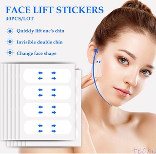 Yoxier 40PCS Waterproof V Face Makeup Adhesive Tape Invisible Breathable Lift Face Sticker ยกกระชับใบหน้าเล็ก ๆ techo