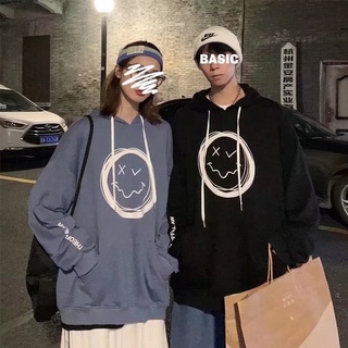 Hoodie【M-5XL】Korean Fashion Mens Hoodie Printed Hooded Sweatshirt Cartoon Anime Hooded Sweater Unisex Oversized Casual Loose Casual Hoodie Couple Sweater Winter Inner Bristles Pullover Hoodie