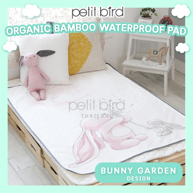 PETIT BIRD ผ้ารองกันน้ำออเเกนิก BAMBOO SERIES BUNNY GARDEN DESIGN
