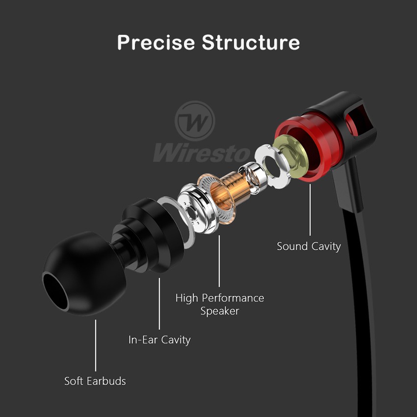 Wiresto หูฟังอินเอียร์แบบมีสายแจ็ค 3 . 5 มม .