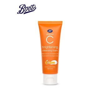 คลีนซิ่ง โฟม  BOOTS VITAMIN C บู๊ทส์วิตามินซีไบร์ทเทนนิ่ง 100 มล