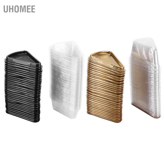 UHomee กล่องพลาสติกทรงสามเหลี่ยมสําหรับใส่เค้กขนมเบเกอรี่ 100 ชิ้น