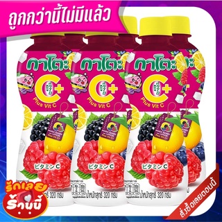 กาโตะ มิกซ์เบอร์รี่เลมอน วิตซี 25% ผสมวุ้นมะพร้าว 320 มล. x 6 ขวด Kato Mixed Berry and Lemon Vit C 25% with Nata De Coco