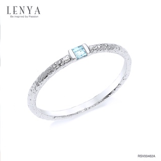 Lenya Jewelry แหวนบลูโทแพซ (Blue Topaz) ตัวเรือนเงินแท้ชุบโรเดียม สีฟ้าที่สดใสช่วยให้จิตใจสงบเยือกเย็น