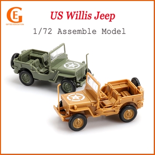 โมเดลรถยนต์ 1/48 US Willys Jeep WW2 ของเล่นสําหรับเด็ก