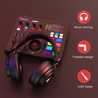 Maono AU-MH601 หูฟังสเตอริโอ สตูดิโอ 50 มม. สำหรับฟังเพลง ดีเจ ทำพ็อดแคสต์