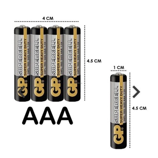 ถ่าน GP SUPERCELL ขนาด AAA 1.5V แพค4ก้อน ของแท้