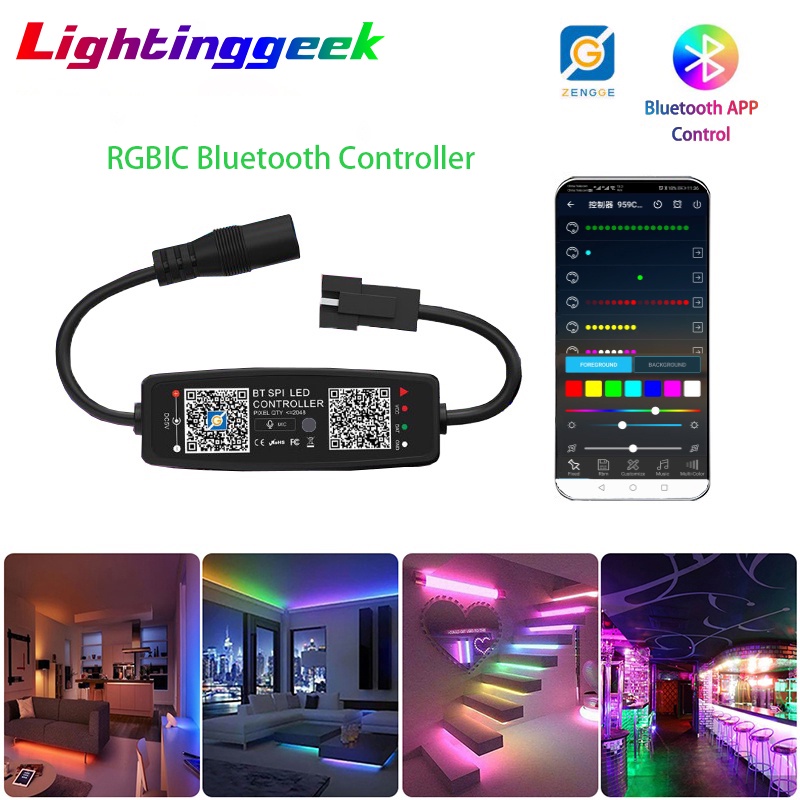 เพาเวลบลูทูธไฟเซลฟี่ Ws2811 Ws2812B Ws2812 หรี่แสงได้ Sk6812 Rgb Rgbw Apa102 Ws2801 Ios Android
