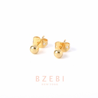 Bzebi ต่างหู ทอง 18K เกาหลี หนีบ ห่วง แฟชั่น earrings  เพชร เครื่องประดับเงินแท้ หนีบเกาหลี กันสนิม เครื่องประดับแฟชั่น พรีเมี่ยม คุณภาพสูง พร้อมกล่อง สําหรับผู้หญิง 321e