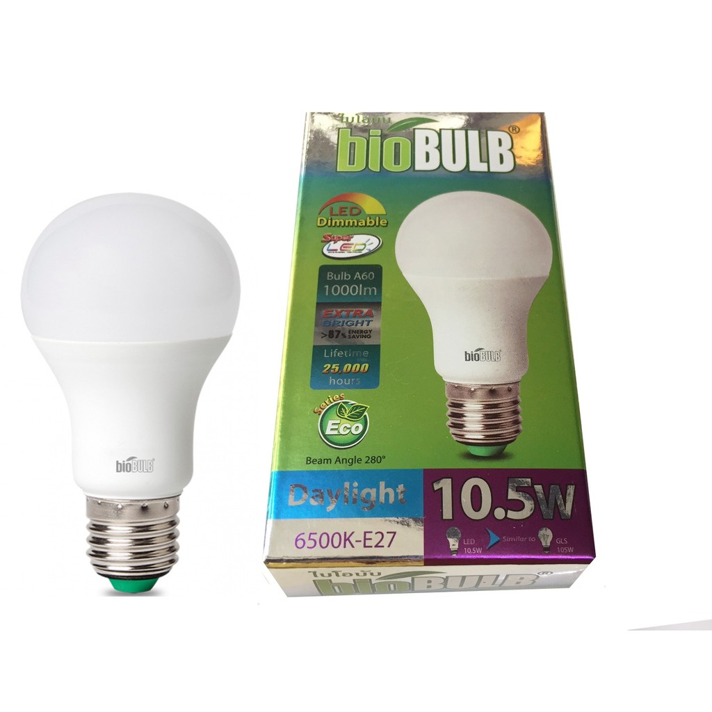 PJR **มีขายส่ง**หลอดหรี่ไฟได้ LED Dimmable 10.5 W เดย์ไลท์ ยี่ห้อ bioBULB