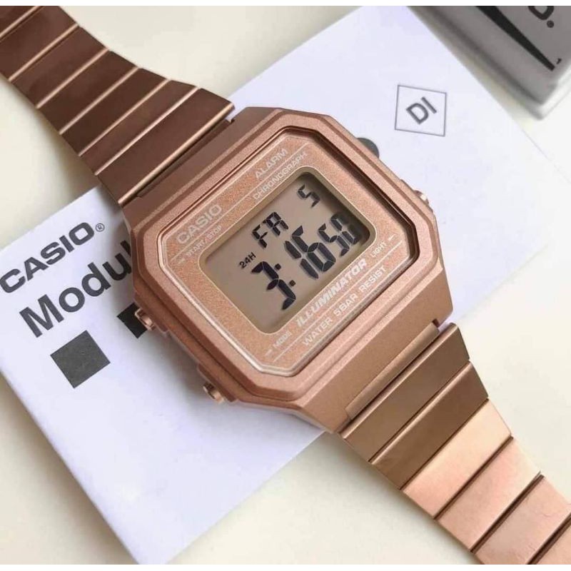 นาฬิกา casio นาฬิกาโทรศัพท์เด็ก ((3วันเท่านั้น แถมกล่องหนัง)) Casio pink gold คาสิโอ้ สีพริ้งโกลด้าน แถมกล่องคาสิโอ
