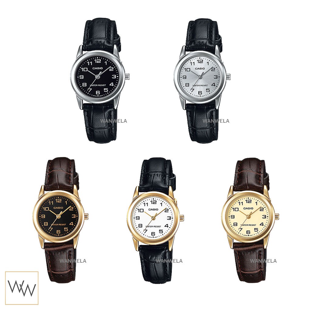 นาฬิกาผู้ชาย อร [ใส่โค้ดลดเพิ่ม] ของแท้ นาฬิกาข้อมือ Casio ผู้หญิง รุ่น LTP-V001 (สายหนัง) พร้อมกล่อง