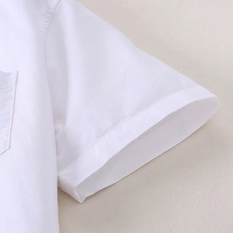 เสื้อเชิ้ตคอจีน เสื้อคอจีน/แขนสั้น M/L/XL ผ้า OXFORD - SHIRT  เสื้อเชิ้ตผู้ชาย คอจีน แขนสั้น - รูปที่ 5