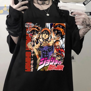 T-shirt  Gildan เสื้อยืด ผ้าฝ้าย 100% พิมพ์ลายอนิเมะ Jojo Bizarre Adventure Narancia Ghirga สไตล์สตรีท ฮาราจูกุ สําหรับผ