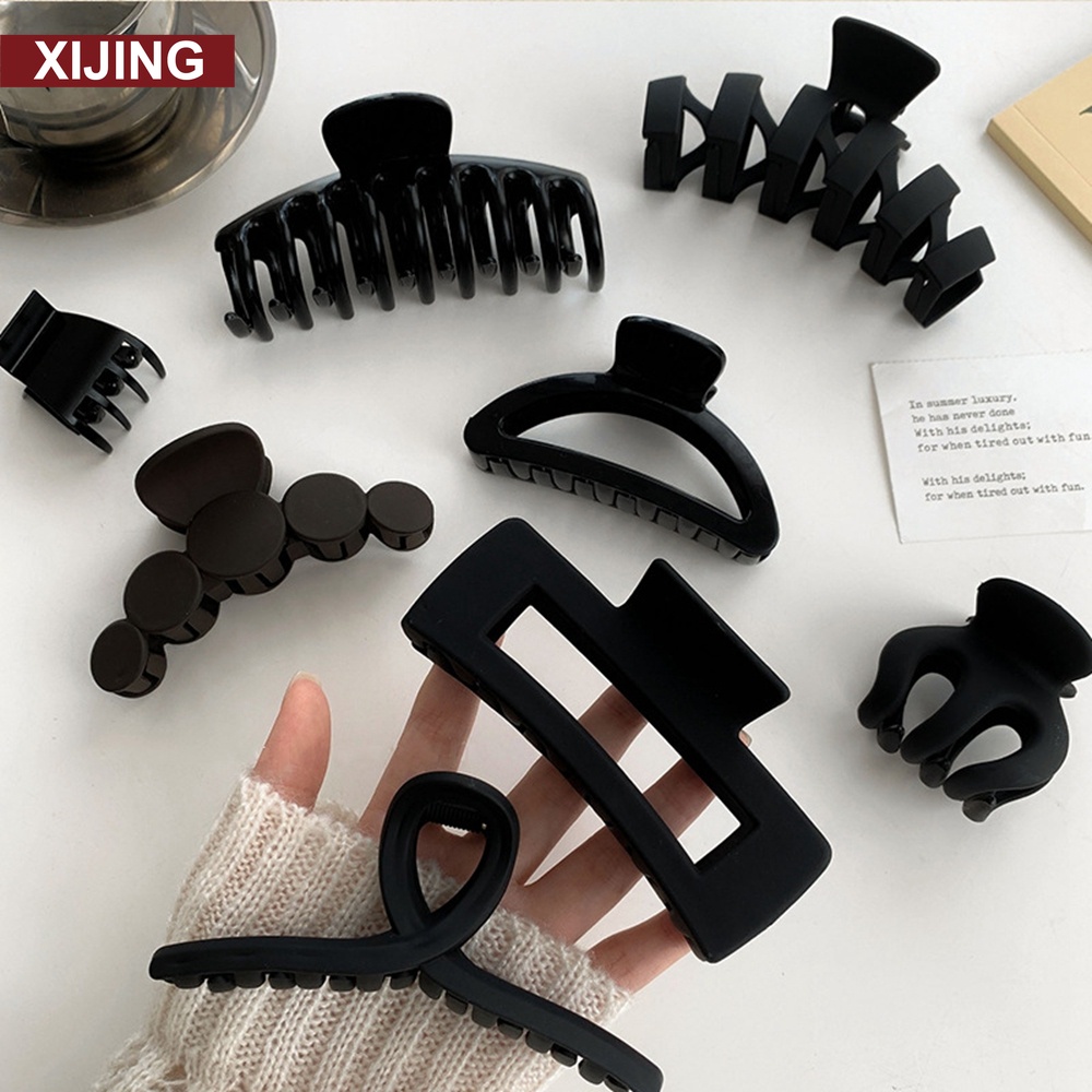 Xijing-Cod] กิ๊บติดผมแฟชั่นผู้หญิงสีดําสไตล์ฝรั่งเศสย้อนยุค