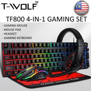 4-in-1 ชุดคีย์บอร์ดเล่นเกม T-WOLF TF800 TF200 TF230 G21B G26 F2088 4in1