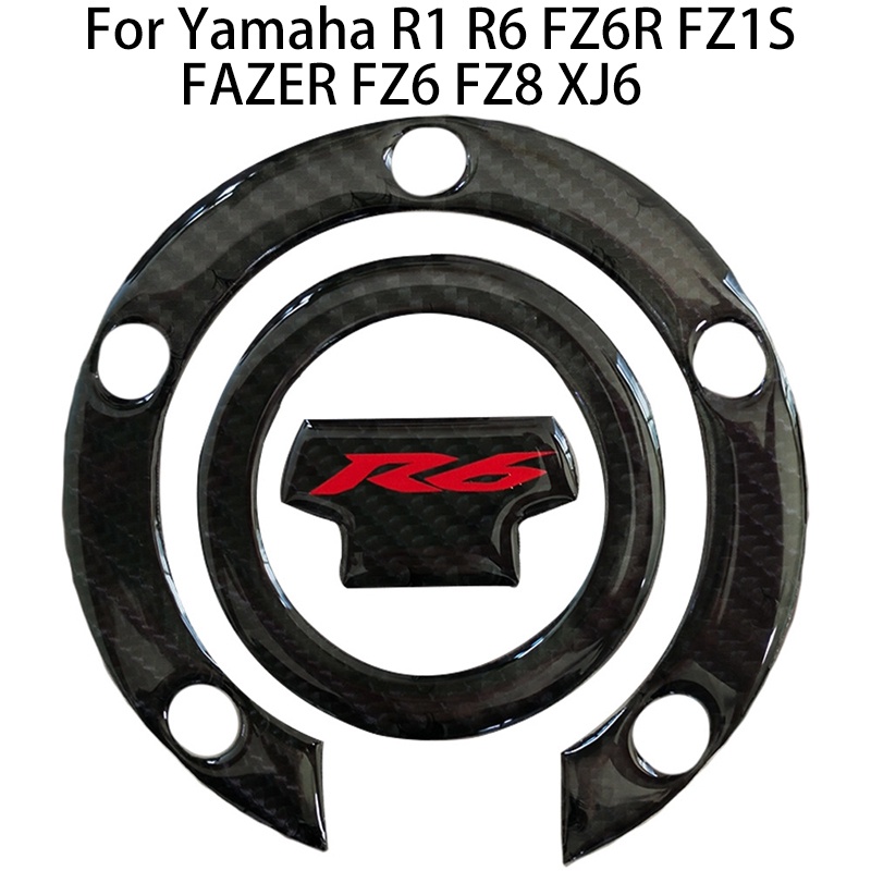 3D Carbon Fiber Motorcycle Fuel Tank Gas Cap Cover For Yamaha R1 R6 FZ6R FZ1S FAZER FZ6 FZ8 XJ6 Prot