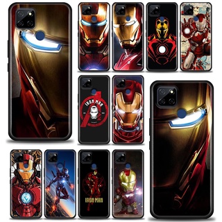 Marvel เคสโทรศัพท์ ซิลิโคนนิ่ม ลายโลโก้มาร์เวล ไอรอนแมน สีดํา สําหรับ Oppo A3s A5s A9 A15 A31 A63 A54 A52 Find X2 Reno 4 5 6 Pro 5G